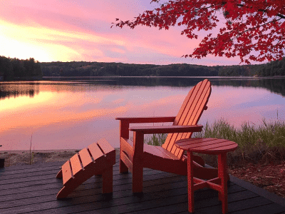Adirondack Chairs with Ottomans