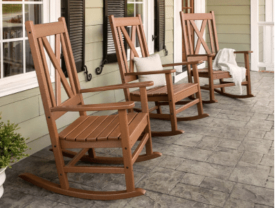 Rocking ChairsTake it easy in style with our poly Adirondack rocking chairs. With a classic back, our Adirondack rocking chairs look great in any outdoor space